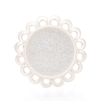 Adjustable Flower Alloy & Iron Bezel Cup Ring Base with Rotatable Tray MAK-T012-08S-1