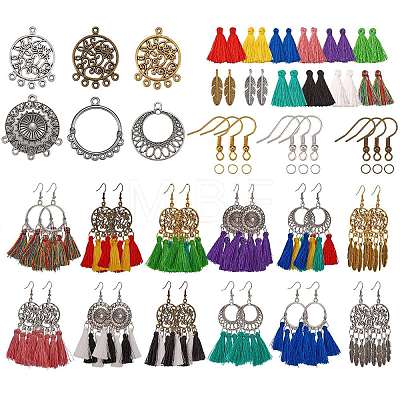 DIY Tassel Drop Earring Making Kit DIY-SZ0007-08-1