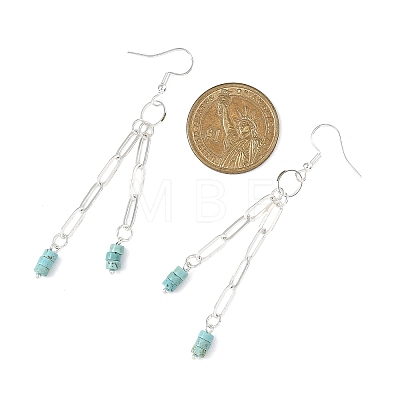 Natural Mixed Stone Flat Round Dangle Earrings EJEW-JE06812-1