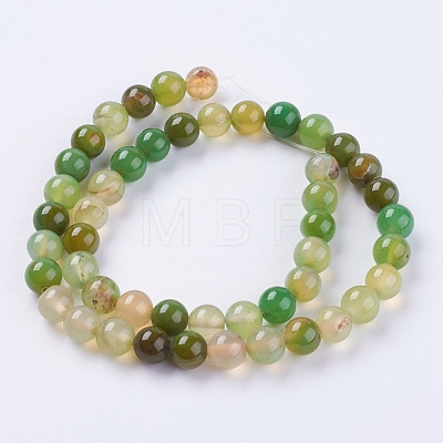 Natural Agate Beads Strands G-G583-8mm-M-1