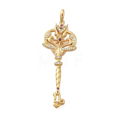 Brass Micro Pave Cubic Zirconia Big Pendants X1-KK-B147-04G-06-1