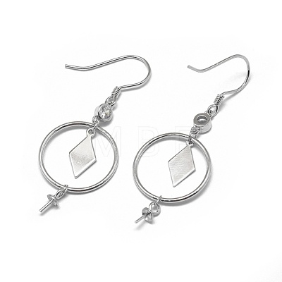 925 Sterling Silver Dangle Earring Findings STER-L057-031P-1