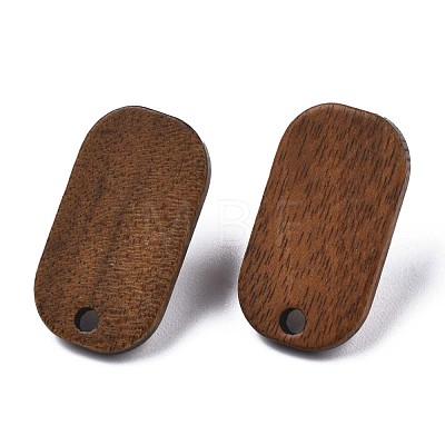 Walnut Wood Stud Earring Findings MAK-N032-047-1