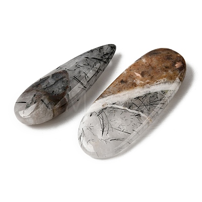 Natural Tourmalinated Quartz Pendants G-D365-02E-01-1