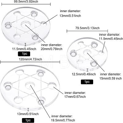 Fingerinspire 3Pcs 3 Style PVC Seven Star Disk AJEW-FG0001-62-1