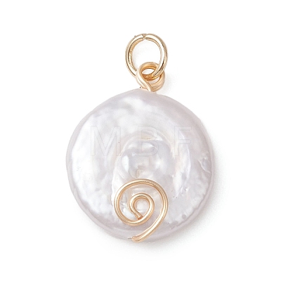 Natural Keshi Pearl Pendants PALLOY-JF04810-01-1