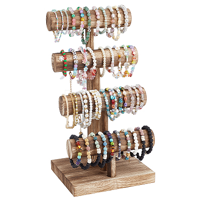 4-Tier T-Bar Bracelet Organizer Riser Stands BDIS-WH0010-20-1