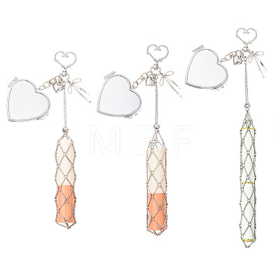 Stainless Steel Portable Lipstick Pouch Pendant Decorations HJEW-FS00104-1