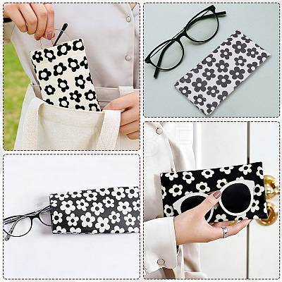 2Pcs 2 Colors PU Leather Eyeglass Cases ABAG-CN0001-83-1