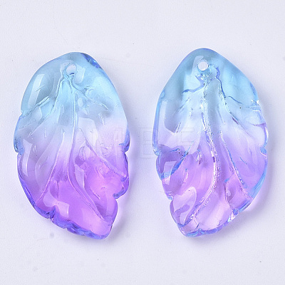 Two Tone Transparent Spray Painted Glass Pendants GLAA-T013-02-D01-1