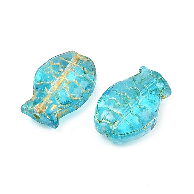 Electroplate and Golden Metal Enlaced Glass Beads EGLA-T029-01C-1