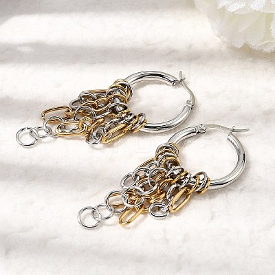 304 Stainless Steel Hoop Earrings for Women EJEW-G463-03GP-1