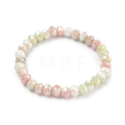 AB Color Faceted Rondelle Glass Beaded Stretch Bracelets for Women BJEW-PH01820-07-1