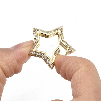 Brass Micro Pave Cubic Zirconia Spring Gate Rings ZIRC-S066-033B-NF-1