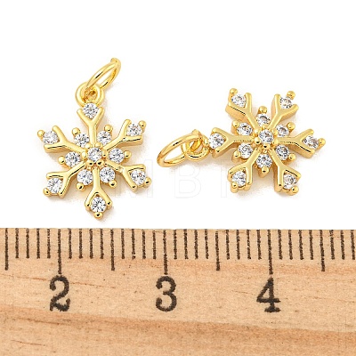 Rack Plating Brass Micro Pave Clear Cubic Zirconia Pendants X-KK-B093-04A-G-1