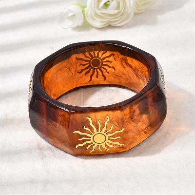 Resin Bangles for Women BJEW-B167-01B-1