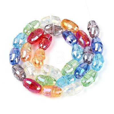 Electroplate Transparent Glass Beads Strands EGLA-N025-05B-A01-1