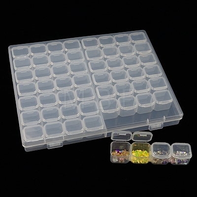 Transparent Plastic 56 Grids Bead Containers CON-PW0001-028B-1