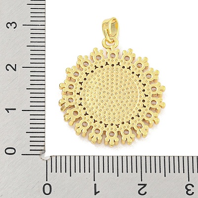 Rack Plating Brass Clear Cubic Zirconia Pendants KK-M291-13G-1