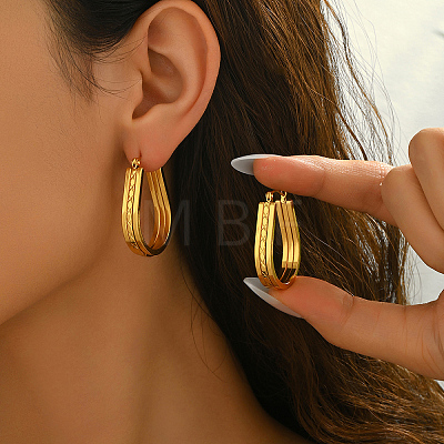 U-Shaped Stainless Steel Hoop Earrings VF2558-1