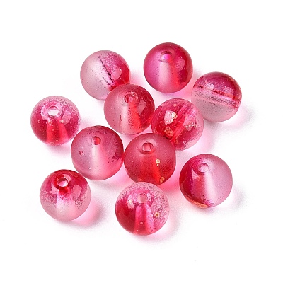 Frosted Baking Painted Glass Beads DGLA-N005-8mm-05-1