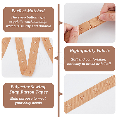 10 Yards Polyester Sewing Snap Button Tape DIY-OC0012-96A-1