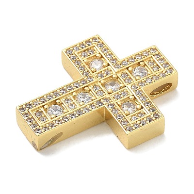 Rack Plating Brass Micro Pave Cubic Zirconia Pendants KK-L224-063G-1