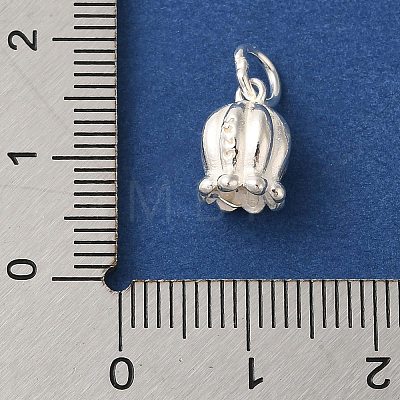 925 Sterling Silver Tulip Flower Charms with Jump Rings FIND-U013-08S-02-1