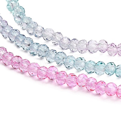 Transparent Painted Glass Beads Strands X-DGLA-A034-T1mm-A10-1