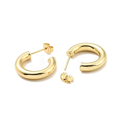 Rack Plating Brass C-shape Stud Earrings EJEW-G288-32C-G-1