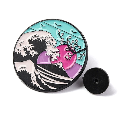 Sea Wave Scenery Theme Enamel Pins JEWB-F033-02D-1