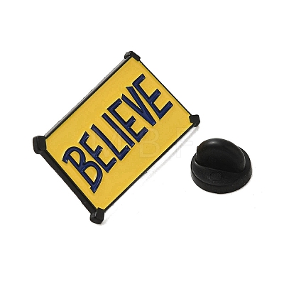 Word Believe Zinc Alloy Brooches JEWB-O014-02-1