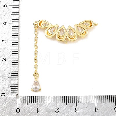 Brass Micro Pave Clear Cubic Zirconia Chandelier Component Links CU-CBAA571-10G-1