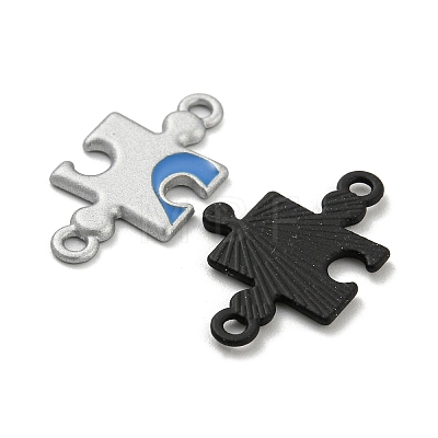 Spray Painted Alloy Couple Puzzle Connector Charms PALLOY-K018-03-1