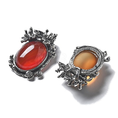 Natural Carnelian(Dyed & Heated) Pendants G-H083-01AS-07-1