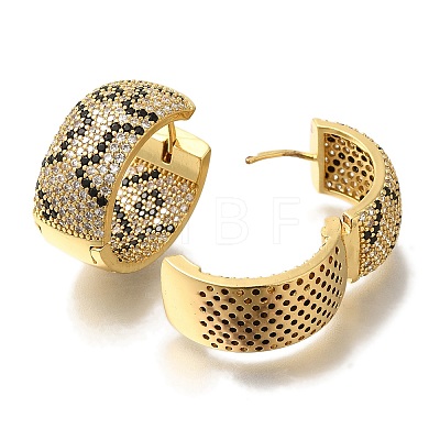 Rack Plating Brass Micro Pave Cubic Zirconia Hoop Earrings EJEW-H016-17G-1