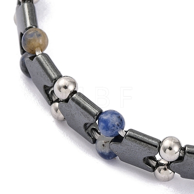 Natural Sodalite Beaded Bracelets BJEW-P339-03P-02-1