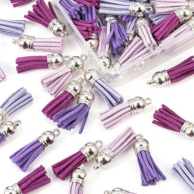 60Pcs 4 Colors Faux Suede Tassel Pendant Decorations X1-FIND-LS0001-04C-1