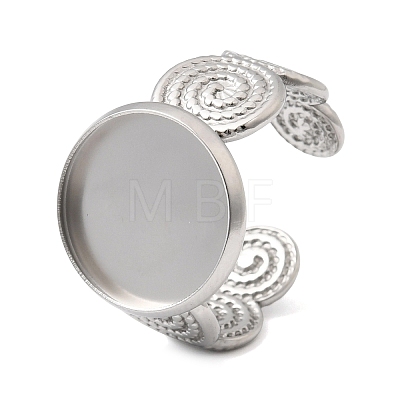 Spiral 304 Stainless Steel Cuff Ring Components STAS-P454-02D-P-1