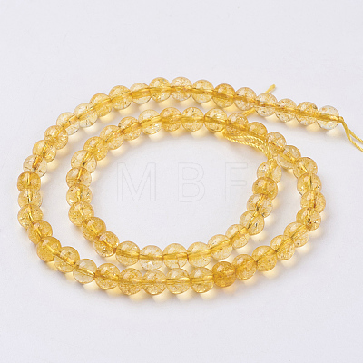 Synthetic Citrine Beads Strands G-C076-6mm-6A-1