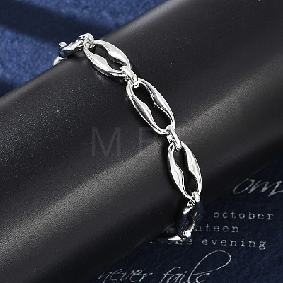 304 Stainless Steel Coffee Bean Chain Bracelets for Women Men BJEW-F488-45P-1