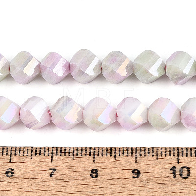 Anti-Tarnish Electroplate Glass Beads Strands GLAA-T025-8mm-14F-1