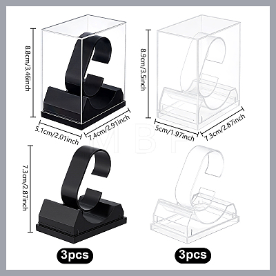 6Pcs 2 Colors Plastic Single Watch Display Cases CON-PH0003-65-1