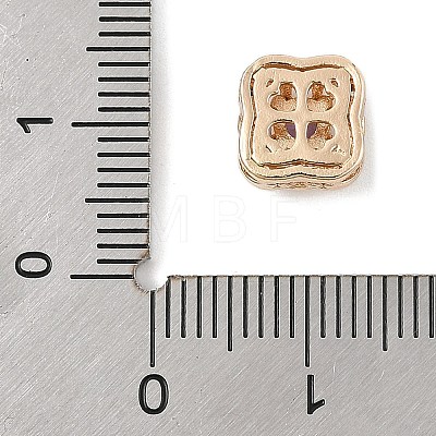 Brass Micro Pave Cubic Zirconia Beads KK-K297-33G-1