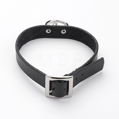 Punk Rock Style Cowhide Leather Choker Necklaces X-NJEW-D287-06-1