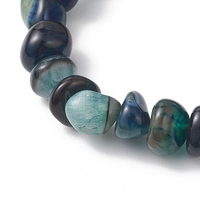 4Pcs Dyed Natural Dragon Veins Agate Beaded Stretch Bracelets for Women BJEW-JB13047-1