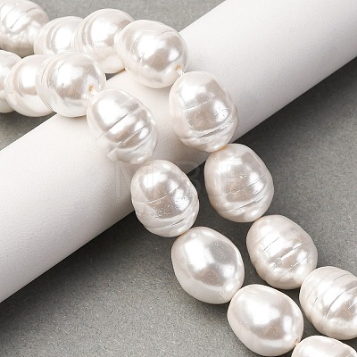 Electroplated Shell Pearl Beads Strands BSHE-H110-01-03-1