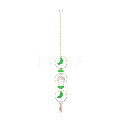 Shell Moon Hanging Ornaments HJEW-P016-01G-D-1