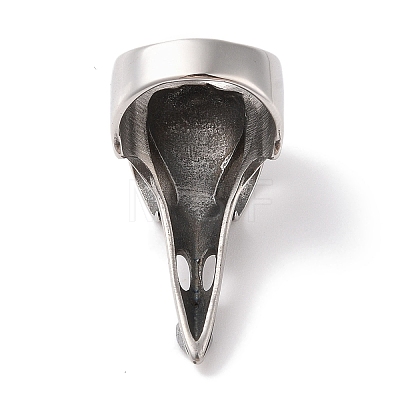 Viking 304 Stainless Steel Crow Head Finger Rings for Mens RJEW-U005-14A-P-1