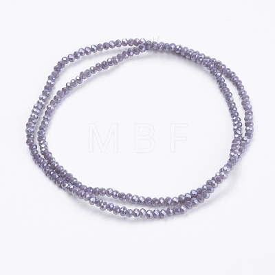Electroplate Glass Beads Strands X-GLAA-F078-PL08-1